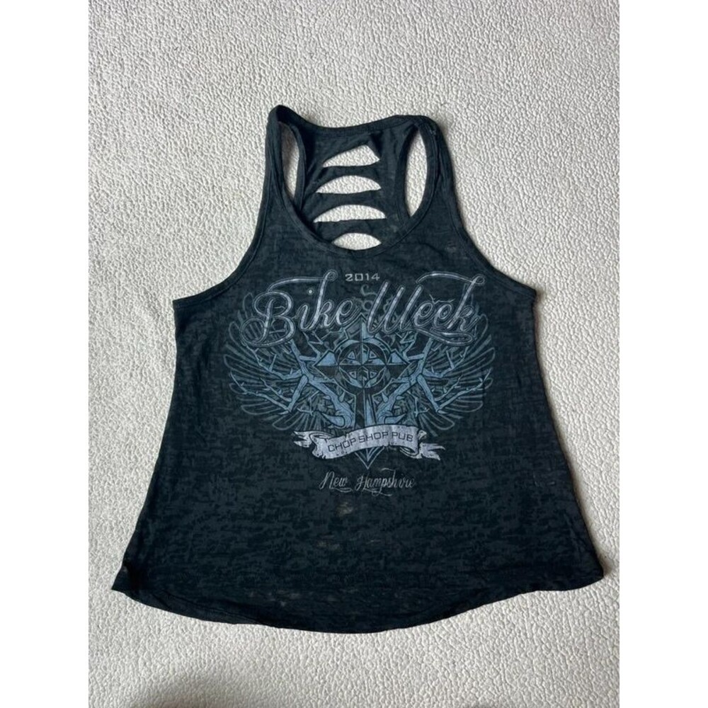 2014 Miami Style Bike Week Tank Top Racerback Cotton Medium
